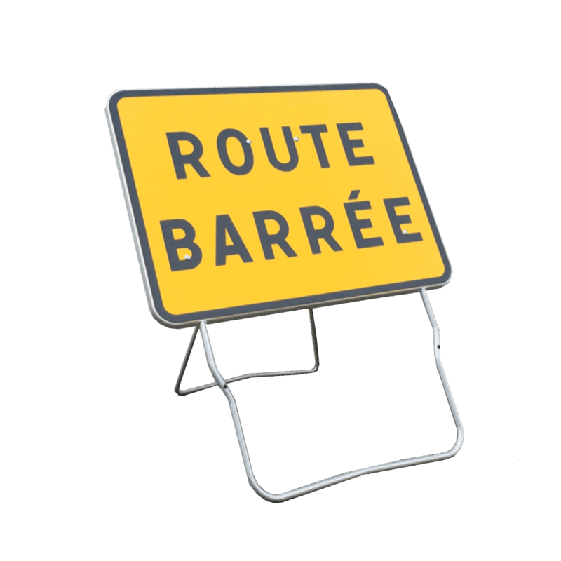 Panneau route barrée à ... m